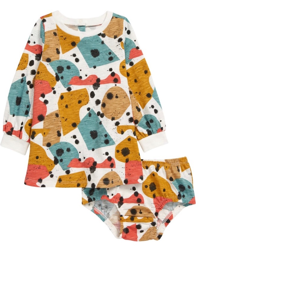 OPEN EDIT | NORDSTROM | Abstract Print Cotton Dress & Bloomers